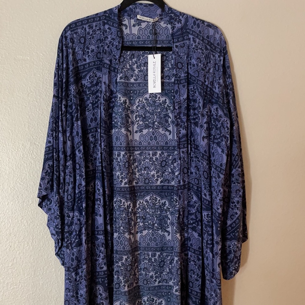 NWT Novella Royale Blue Hitchhiker Kimono
